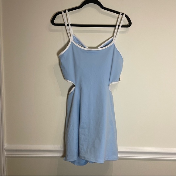 Free People NWT One More Serve Skortsie Size Large Mediterranean Combo Blue - Picture 6 of 9